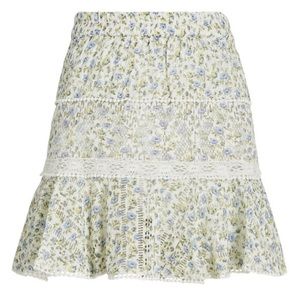 LOVESHACKFANCY Diamond Skirt in White Garden Stream Size Medium